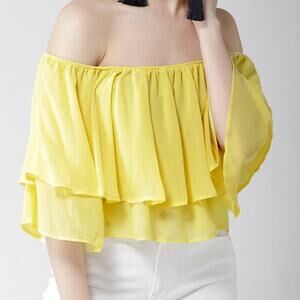 Forever 21 Women's Yellow crop top Size Small